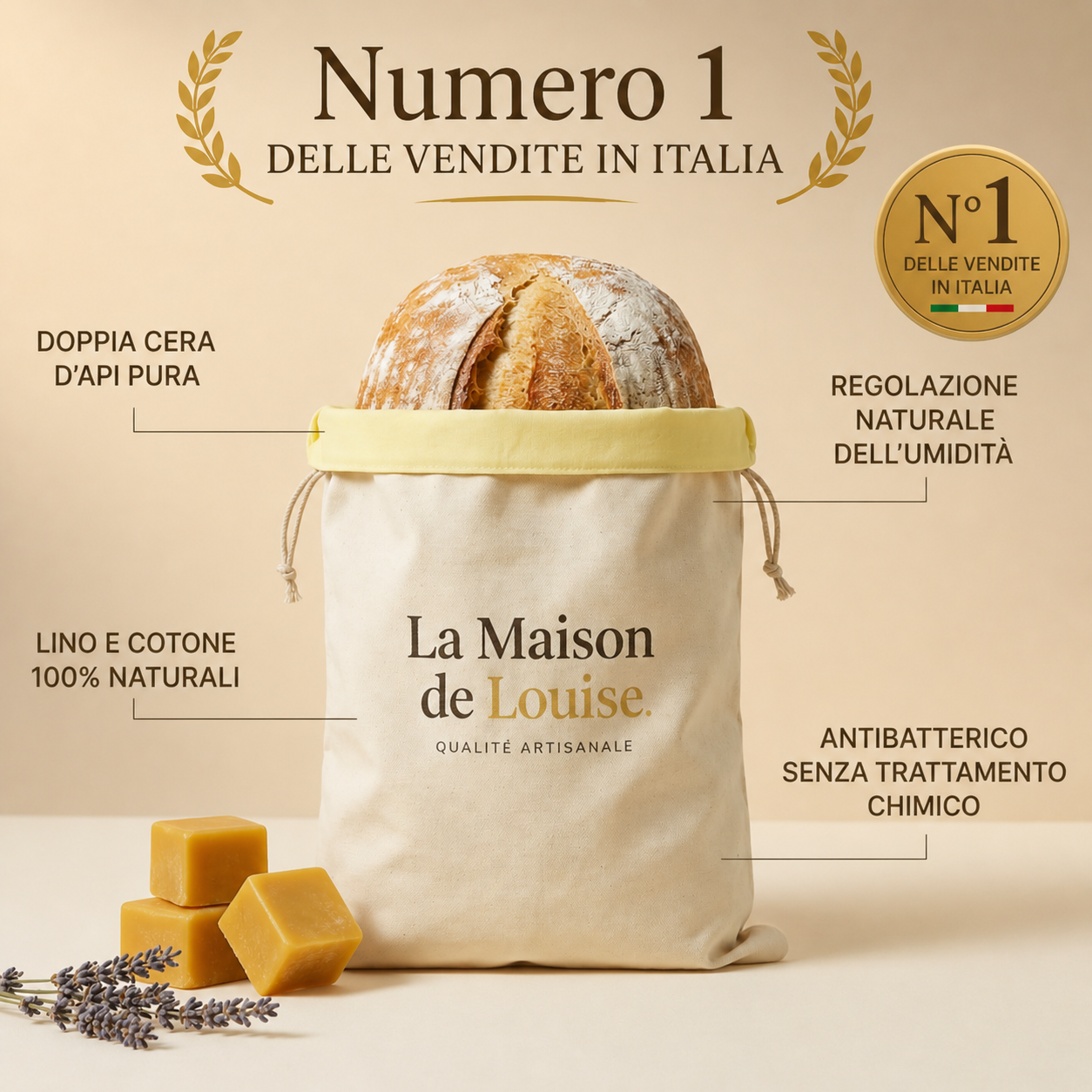 Sacchetto per il pane in cera d’api – Conservazione naturale fino a 5 giorni